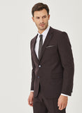 20436 Red-Navy Blue Checked Suit For Men