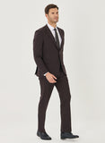20436 Red-Navy Blue Checked Suit For Men