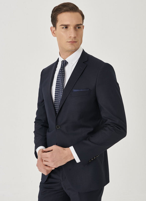20451 Navy Blue Plain Suit For Men