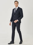 20451 Navy Blue Plain Suit For Men