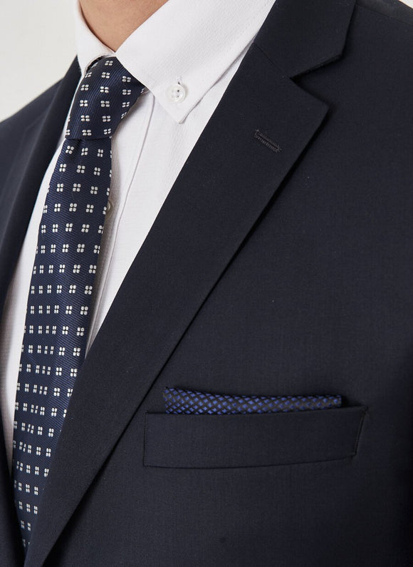 20451 Navy Blue Plain Suit For Men