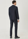 20451 Navy Blue Plain Suit For Men
