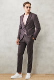 29998 Claret Red Extra Slim Fit Patterned Suit
