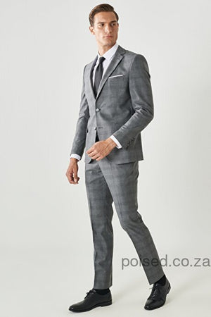 29996 Grey Extra Slim Fit Check Suits