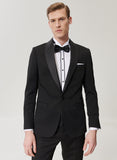 20383 Black Patterned Tuxedo Groom Suit