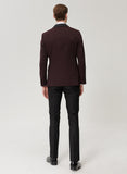 20379 Black-Burgundy Patterned Tuxedo For Men