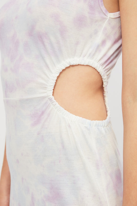 20499 Ecru Cut Out Tie & Dye Knitted Dress