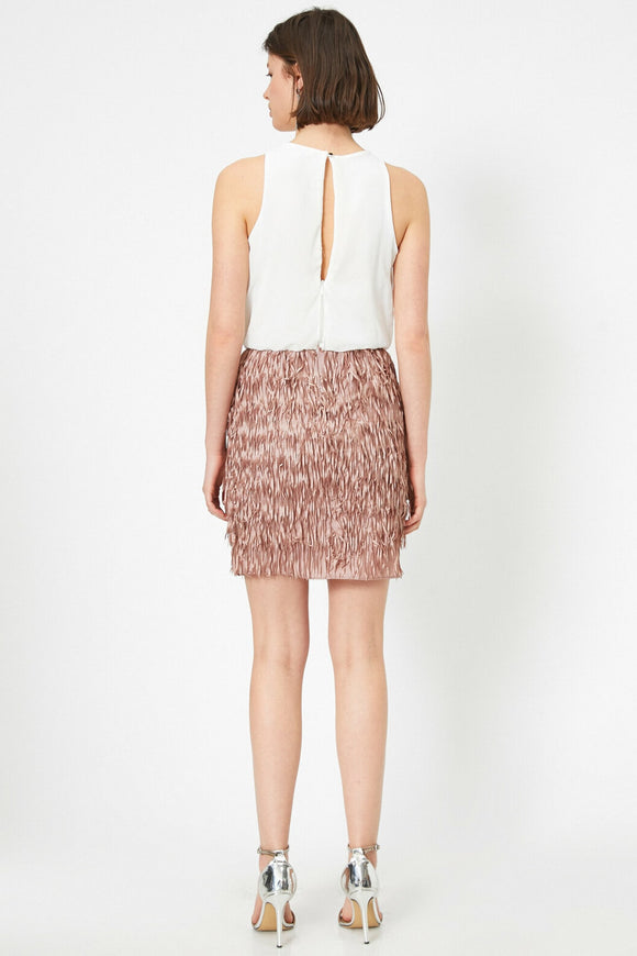 20498b Multi Colour Tasseled Skirt Dress