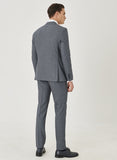 20445 Navy Blue Crow Foot Patterned Suit