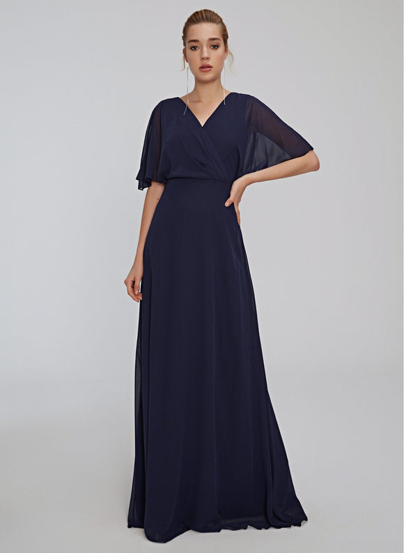 15969 navy blue chiffon dress