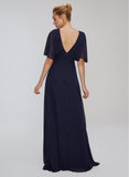 15969 navy blue chiffon dress