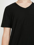 10575b Black V Neck T-Shirt