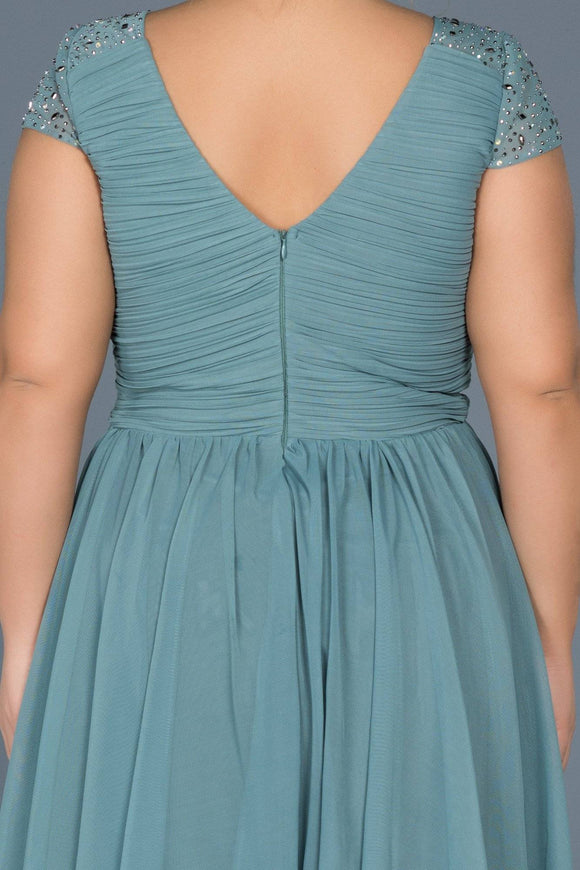 9230b Mint Green Draped Tulle Dress