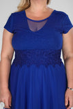 2488b Royal Blue Lace Waistband Tulle Dress