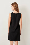 2460b Black Sleeveless Shift Dress