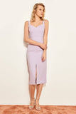 2766b Lilac Slit Pencil Dress