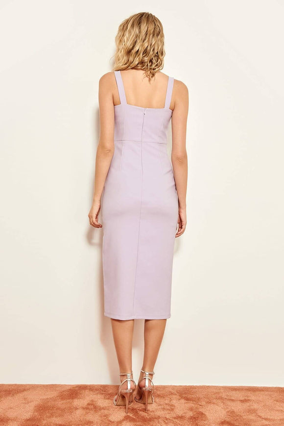2766b Lilac Slit Pencil Dress