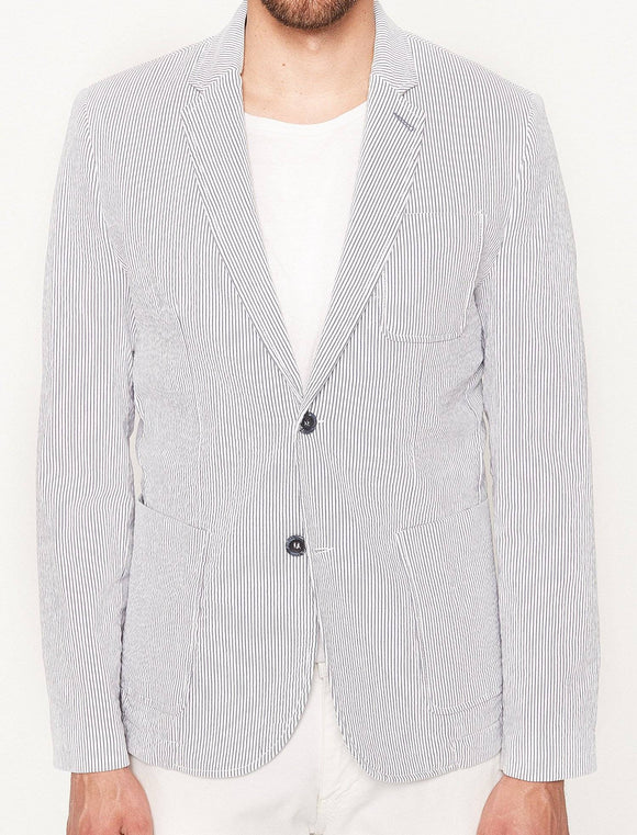 2020042b Blue Striped Blazer For Men