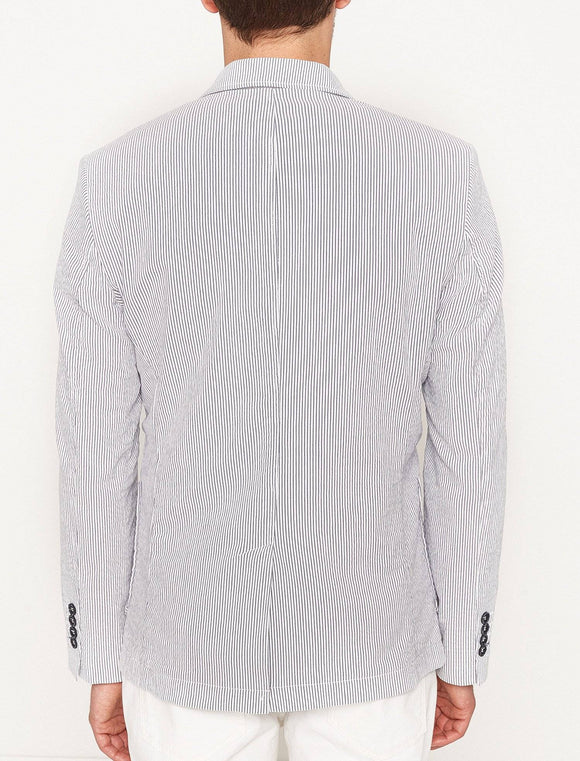 2020042b Blue Striped Blazer For Men