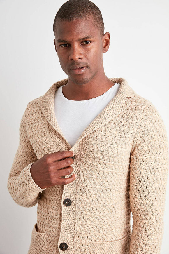 18177 Beige Knitted Cardigan