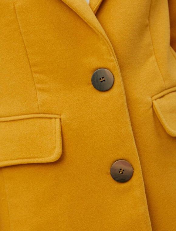 18597 Two Button Coat - Mustard