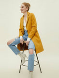 18597 Two Button Coat - Mustard