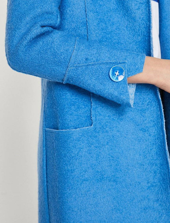 18609 Raw Edge Coat - Blue