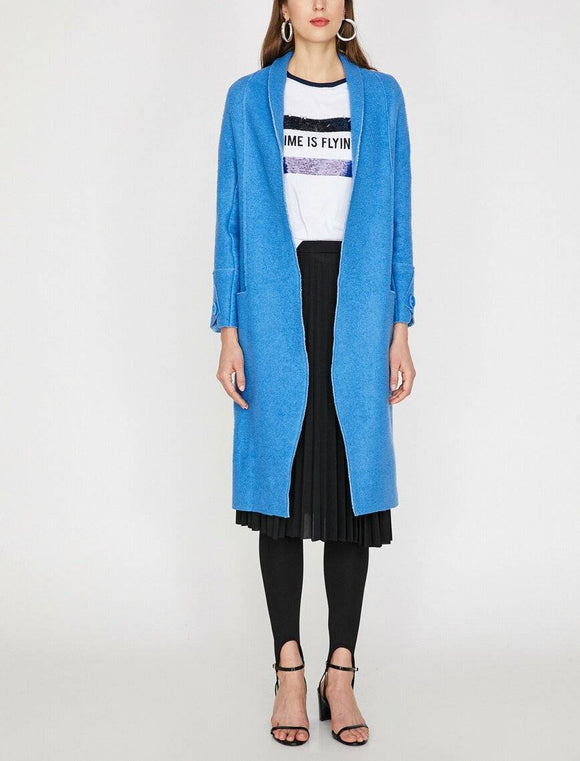 18609 Raw Edge Coat - Blue