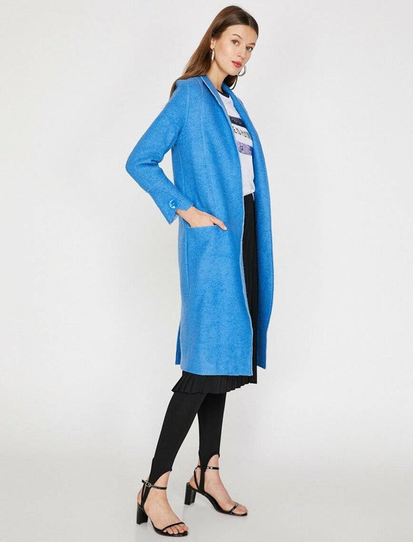 18609 Raw Edge Coat - Blue