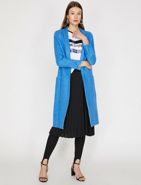 18609 Raw Edge Coat - Blue