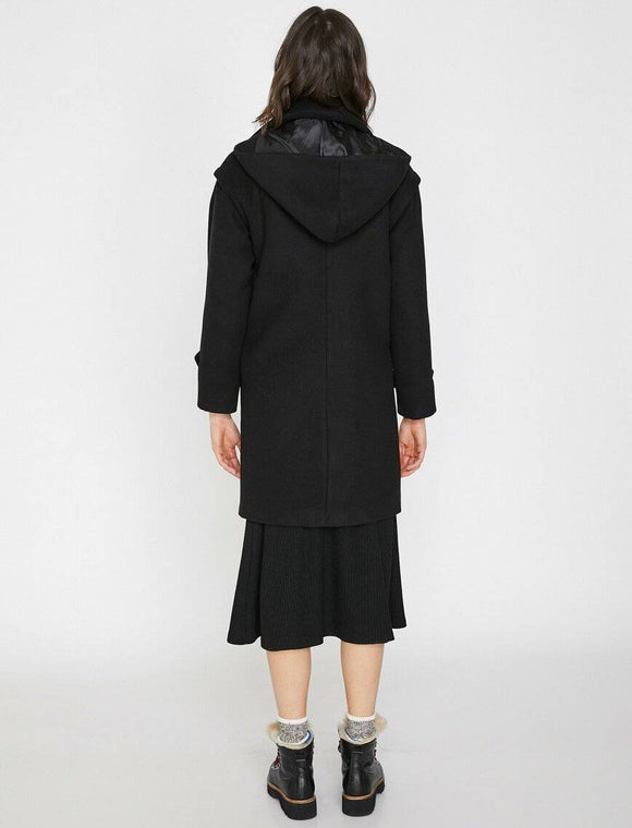 18641 Hooded Winter Coat - Black