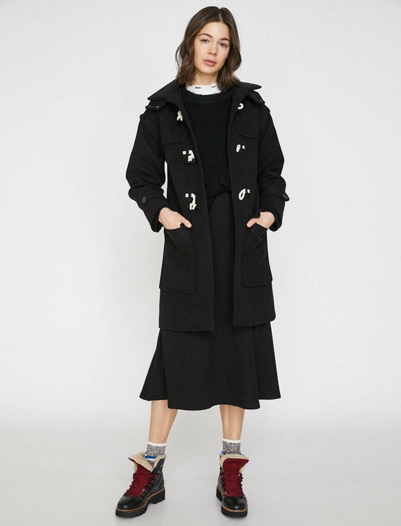 18641 Hooded Winter Coat - Black