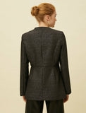 18647 Front Zip Short Coat - Black