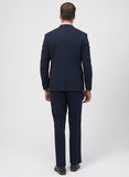 18758 Navy Blue Slim Fit Plain Suit