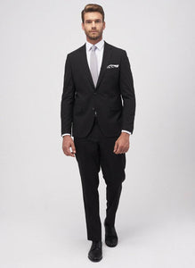 18759 Black Regular Fit Plain Suit