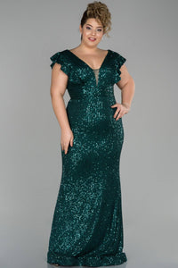 19484 Emerald Green Sequins Mermaid Dress