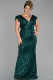 19484 Emerald Green Sequins Mermaid Dress