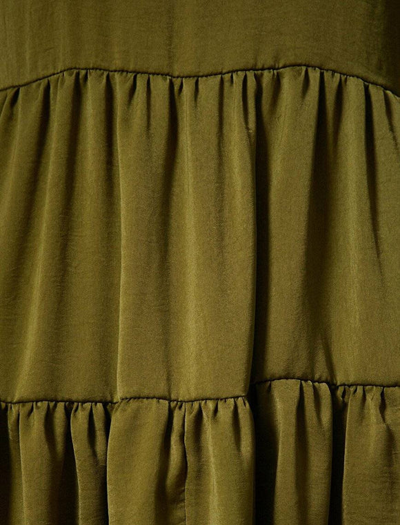 20007 Sleeveless Tiered Dress - Khaki
