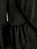 20010 Frill Detailed Shiny Dress - Black