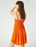 20032 Shirred Strap Dress - Orange