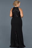 13952 Black Sequined Mermaid Dress