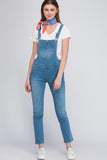 2593 Blue Denim Cropped Jumpsuit