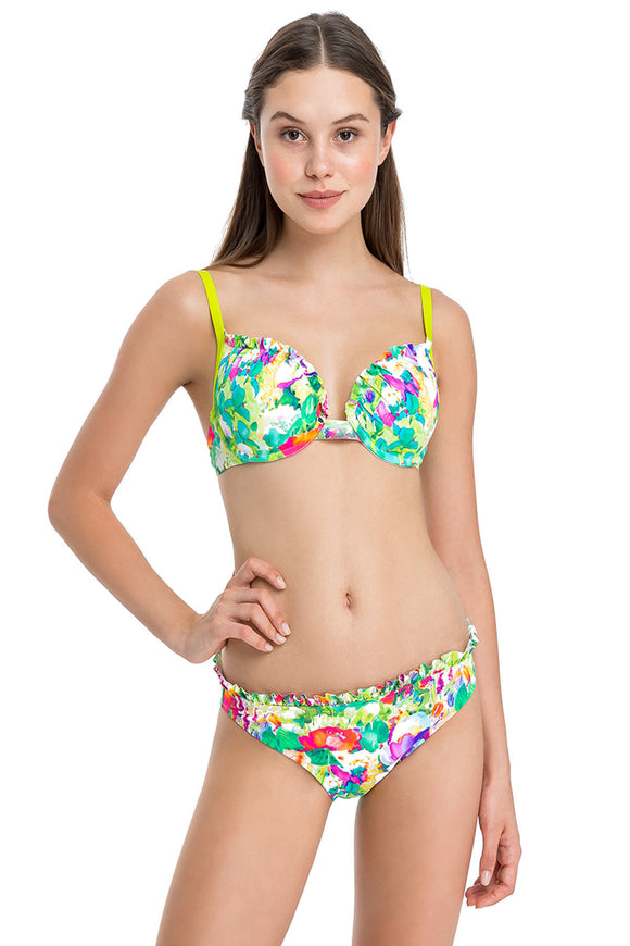 6110049 Multi Colour Floral Ruffle Bikini Set