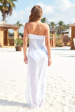 6310041 White Strapless Beach Dress