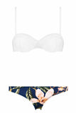 15883 navy blue white floral bottom bikini set